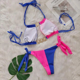 2026 Splicing Halter Diamond Bikini Women Swimsuit Female Swimwear Two Pieces Bikini Set Hollow Out Bathing Suit Swim Beach Wear