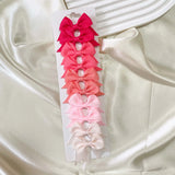 10Pcs/card Grosgrain Ribbon Bows Hair Clips For Girls Small Trailing Bowknots Hairpins Headwear Kids Hair Accessories