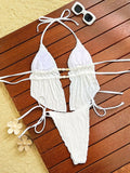 S - XL Wrinkled Tankini Halter Micro Bikini Women Swimwear Female Swimsuit Two-pieces Bikini Set High Cut Bathing Suit Swim Lady