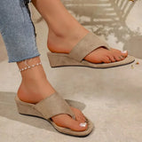 New Women's Round Toe Clip-toe Fashionable Casual  Mid Heel Slippers Women Comfortable   Sandals