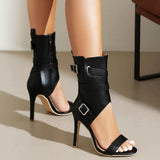 Plus Size 48 Sexy Red Thin High Heels Party Sandals Women Black Dancing Shoes Stilettos Summer White Ankle Booties