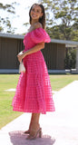 Foridol Off Shoulder Summer Spring Midi Dresses Women Casual Puff Sleeve A-line Beach Vestidos Yellow Beach Party New in Dress