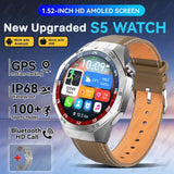 2026 New BOXUXING S5 Smart Watch Men HD AMOLED Screen GPS Motion trajectory HeartRate Bluetooth Call 1.52" SmartWatch IP68 Watch