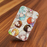 Game Mystic Messenger Rectangle Card Case Keychain Access Card Bag Key Tag Ring Leather Card Holder Key Ring Access