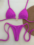 Triangle Thong Bikini 2026 Women Halter Swimsuit Solid Sexy Brazilian Swimwear Female Bathers Bathing Swimming Swim Suit Beach