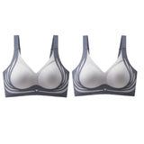 2Pcs/Set Non-wire Push-Up Bras Women's Anti-sagging Lift-up Bra Side Support Adjustable Straps No Show Plus Size Underwear M-4XL