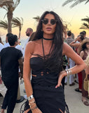 2026 New Arrival Chic Black Structured Swimsuit Deep V-Neck Cut-Out Design Perfect for Beach Wear Pool Parties Summer Beachwear