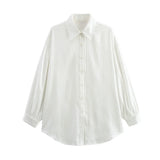 Foridol White Striped Blusas Para Mujer Spring Summer Casual Women Shirt Single Breasted Long Sleeve Loose Shirts Blouses 2025