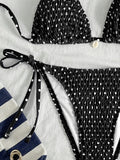 Sexy Purple Polka Dot Print Bikini Set Women Shell Pleate Push Up Bra Bandage Thong Swimsuit 2026 Summer Bathing Suit Swimwear