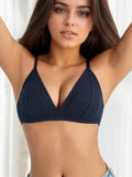 Cotton bra Blue triangular cup without steel ring underwear sports yoga bra breathable and comfortable women's underwear YS3582