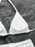 Vintage Two Piece Bikini Set 2026 Women White Black Starfish Ornament Push Up High Waist Swimsuit Holiday Bathing Suit Swimwear