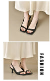 2026 New Women's Summer New Fashion Square Toe Simple Solid Color Sandals Outdoor Open Toe Casual Banquet Party Women's Sandals
