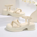 2026 New Women's Shoes Fashion Thick Sole Comfort Thin Strap Soft Sole Beach Sandals  for Women