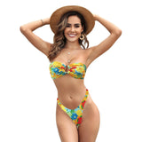 2024 Sexy Push Up Women Swimsuits Micro Bikini Female Swimwear Brazilian Bikini Set Thong Biquini Swim Suits Print Beachwear