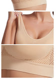 Sports Bra Women Hollow Mesh Gym Jogging Crop Top Female More Size Tops Yoga Fitness Vest Sujetador Push Up Sport Bras for Women