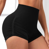 High Waist Women's Yoga Fitness Shorts Tight Fit Abdominal Slimming Lifted Buttocks Three Part Pants Exercise Clothing