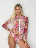 2026 New One Piece Printed Swimsuit Bikini Long Sleeved Swimsuit Bikini Set High Waist Bikinis Swimwear Beach Swimsuit Swimwear