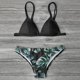 Leaves Print Bikinis Set For Women Swimwear 2024 Padded Push-Up Beachwear Bather Bathing Set Beachwear Summer Bikini Set Femme