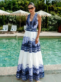 New Swimsuit High-End Design 2Pcs Floral Print Ruffle Slimming Holiday Sexy Hot Spring One Piece Swimsuit for Women