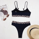 Bikini 2026 Sexy Push Up Swimwear Swimsuit Women Leopard Print Patchwork High Waist Bikinis Set Bathing Suit Beach Bikini Female