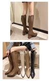 Pointed Toe Women High Boots Fashion Side Zippers Long Booties Ladies Elegant Party High Heel Shoes Winter Women's Footwear