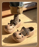 2025 New Cute Cartoon Slippers For Women Fashion Clogs Anti-slip Summer Shoes Girls Street Sandals 2 Way Wear Beach Slides