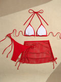 DEKA Mesh Bikinis Female Swimsuits Women's Three-Piece Swimwear Beach Swim Wear Bathing Suits Brazilian Bikini Set Pool Bather