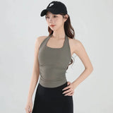 Women's small camisole hanging neck vest, gathering beautiful back yoga sports bra