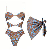2026 3Pcs Bandeau Biquini Women Sexy Bikini Women Swimsuit Printed Swimwear Female Swim Suit Mini Skirt Bathingsuit Beachwear