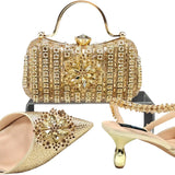 Doershow Lastest Italian Design Fashion Style Ladies Shoes with Matching Bag Set 2024 Nigerian Shoes and Bag Set  HKK1-6