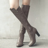 2020 fashion high heels women knee high boots pu leather office ladies dress shoes spring autumn boots woman big size 34-43 63