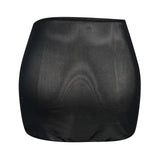 Women Black Mesh Ruched Drawstring Skirt Sheer Bodycon Beach Cover Up Adjustable Side Tie Sarong Swimwear Sexy See Through Skirt