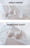 French Lace Bra Set Women Sexy Deep V Push Up Big Bust Minimizer Anti Sagging Support Wireless Comfort Summer Ultra Thin Cotton