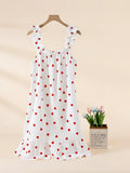 Women’s Cotton Gauze Ruffle Nightgown, Sleeveless Frill Strap Home Sleepwear, Soft Breathable Casual Night Dress for Summer