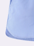 Foridol Stripes Crop Top+shirt 2 Pcs Outfits Women Casual Summer Autumn Casual Set Blue Matching Set Shorts Set Female Suit