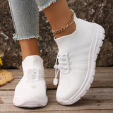 Breathable White Sport Sneakers Women Plus Size 43 Mesh Platform Running Shoes Woman 2026 Soft Thick Sole Walking Shoes Ladies