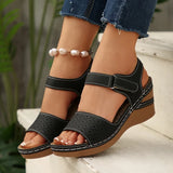 White Wedges Sandals for Women Summer Ankle Strap Thick Sole Gladiator Sandals Woman Plus Size 43 Casual Platform Sandles Female