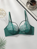 fashion Vintage Elegant French Lace Women's Bra Sexy Lingerie Green Underwear Four Seasons Brassiere MR2986