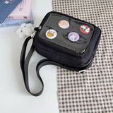 Ins Style Crossbody Bag with Transparent Badge Windows Korea Girl Casual Phone Small Bag Anime Sling Bag Display Goods Bag