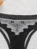 Women's sexy embroidered flower triangle underwear with seamless inner lining antibacterial easy to wash and dry underwear Z412