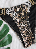 Sexy Leopard Crystal Diamond Bikini 2025 Women Swimsuit Female Halter Swimwear Two Pieces Bikini set Brazilian Bathing Suit Swim