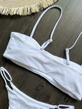 Black rhinestone process bikini sexy thong split swimsuit 2-piece beach set