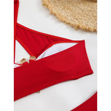 2026 Halter Cut Out High Waist Bikini Female Swimsuit Women Swimwear Two-pieces Bikini set Padded Bather Bathing Suit Swim V6256