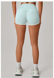 Color Blocking Patchwork Yoga Shorts Women Tight Fitting Peach Hip Lifting Sports Pants Gym Running Bike Wear Leggings