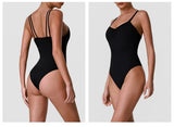 Summer Women's Camisole Yoga Jumpsuit Sexy Sleeveless High Elasticity Shaping Sports One Piece Suit Outdoor Gym Fitness Bodysuit
