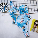 2026 Sexy One Piece Swimsuit Swimwear Women Hollow Cupid Print One-piece Bathing Suit Beachwear Banadores Costumi Da Bagno Donna