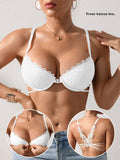 Butterfly lace Backless Style sexy bras Fashion Comfortable women's bra Front closure push-up bra