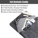 5-Pocket Felt Bedside Caddy Organizer, Bed/Sofa Storage Pockets for Tablet/Phone/Book/Magazine