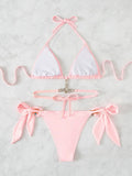 2026 Halter Rhinestone Diamond Bikini Women Swimsuit Female Swimwear Two-piece Bikini Set High Cut Bathing Suit Swim Beach Wear