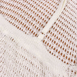 New Sexy S - XL Fringe Tassel Knitted Crochet Tunic Beach Cover Up Cover-ups Beach Dress Beach Wear Beachwear Female Women V3791